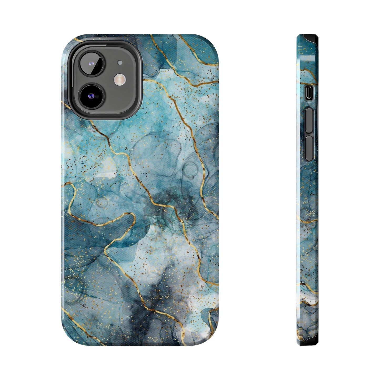 Blue Gold marble iPhone case