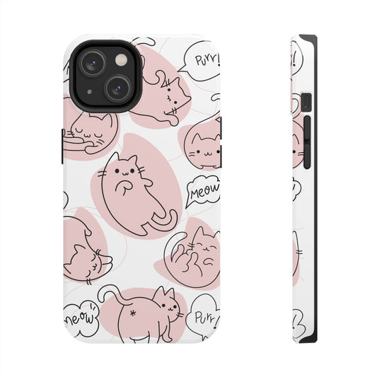 White Pink Cats iPhone case